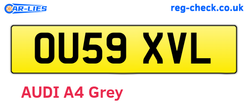 OU59XVL are the vehicle registration plates.