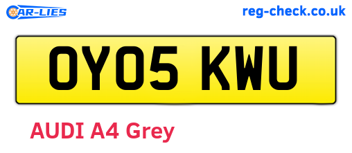 OY05KWU are the vehicle registration plates.