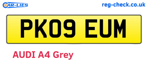 PK09EUM are the vehicle registration plates.