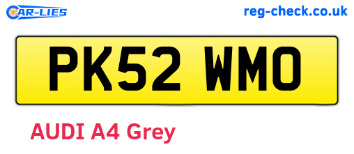 PK52WMO are the vehicle registration plates.