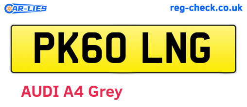 PK60LNG are the vehicle registration plates.