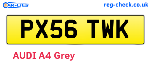 PX56TWK are the vehicle registration plates.