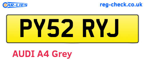 PY52RYJ are the vehicle registration plates.
