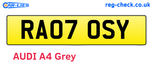 RA07OSY are the vehicle registration plates.