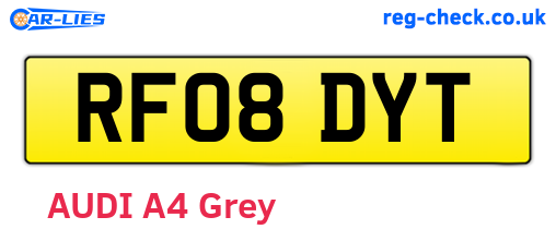 RF08DYT are the vehicle registration plates.