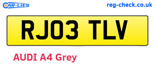 RJ03TLV are the vehicle registration plates.