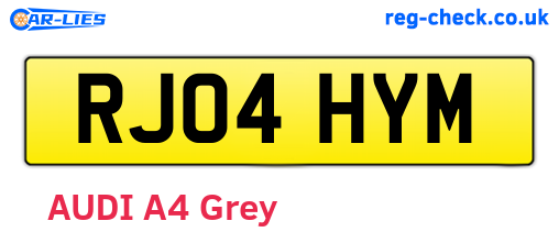 RJ04HYM are the vehicle registration plates.