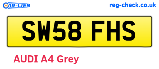 SW58FHS are the vehicle registration plates.