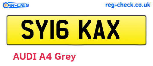 SY16KAX are the vehicle registration plates.