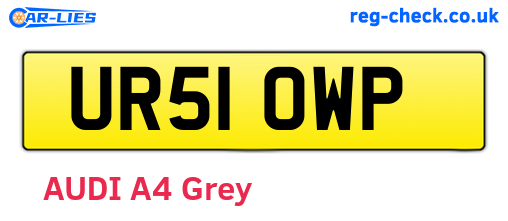 UR51OWP are the vehicle registration plates.