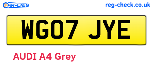 WG07JYE are the vehicle registration plates.