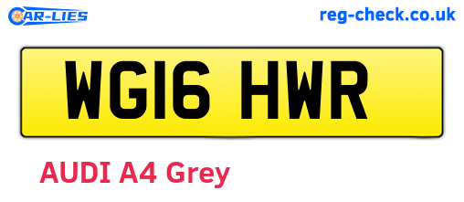 WG16HWR are the vehicle registration plates.