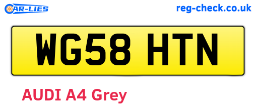 WG58HTN are the vehicle registration plates.