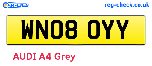 WN08OYY are the vehicle registration plates.