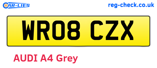 WR08CZX are the vehicle registration plates.