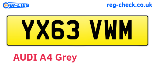 YX63VWM are the vehicle registration plates.