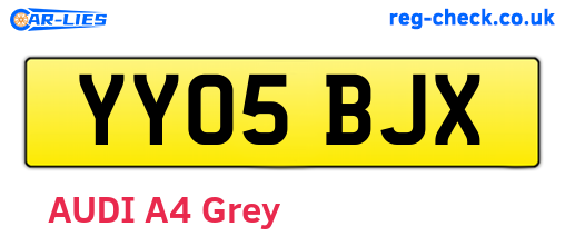 YY05BJX are the vehicle registration plates.