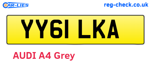 YY61LKA are the vehicle registration plates.