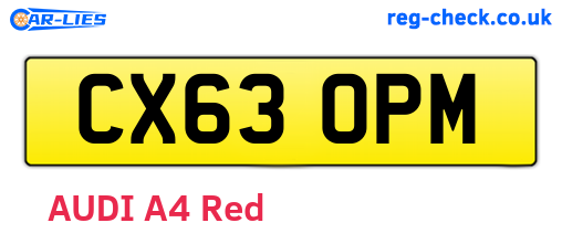 CX63OPM are the vehicle registration plates.