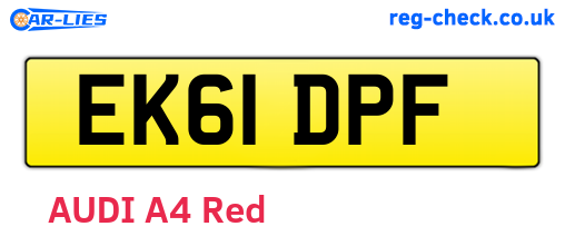 EK61DPF are the vehicle registration plates.