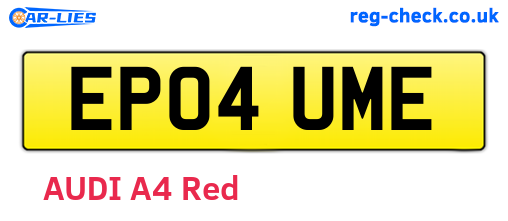 EP04UME are the vehicle registration plates.