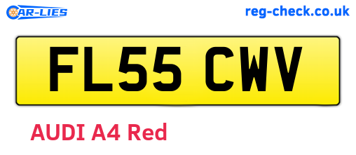 FL55CWV are the vehicle registration plates.