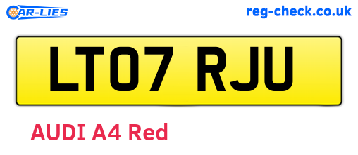 LT07RJU are the vehicle registration plates.