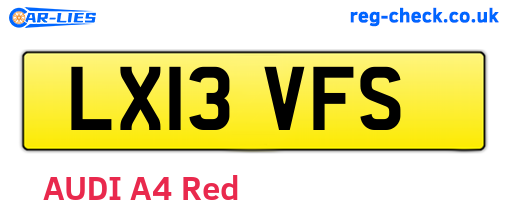 LX13VFS are the vehicle registration plates.