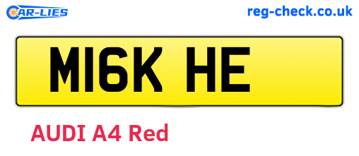 M16KHE are the vehicle registration plates.