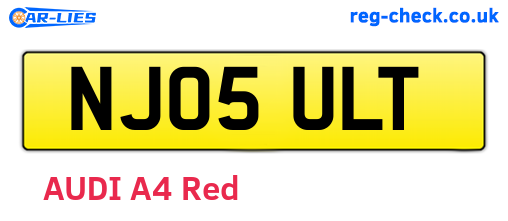 NJ05ULT are the vehicle registration plates.