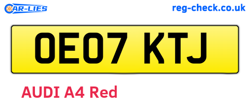 OE07KTJ are the vehicle registration plates.