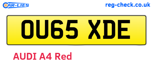 OU65XDE are the vehicle registration plates.
