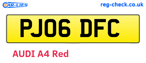 PJ06DFC are the vehicle registration plates.