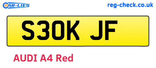 S30KJF are the vehicle registration plates.