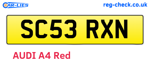SC53RXN are the vehicle registration plates.