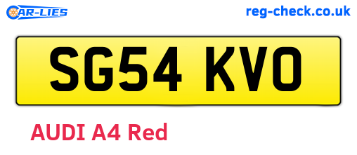 SG54KVO are the vehicle registration plates.