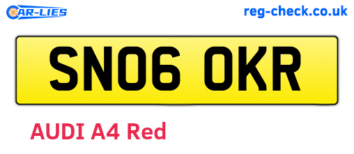 SN06OKR are the vehicle registration plates.