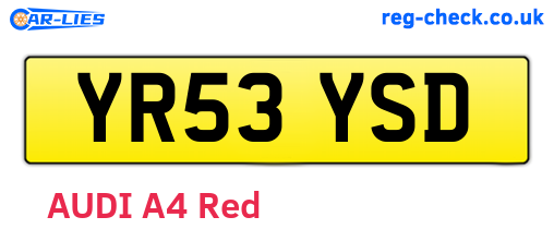 YR53YSD are the vehicle registration plates.