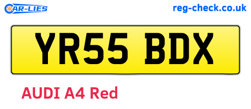 YR55BDX are the vehicle registration plates.