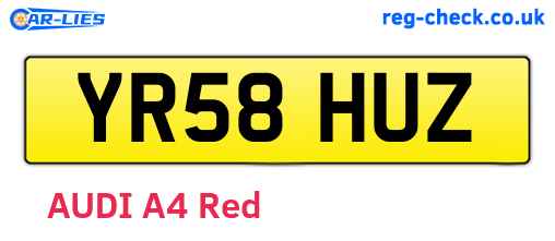 YR58HUZ are the vehicle registration plates.