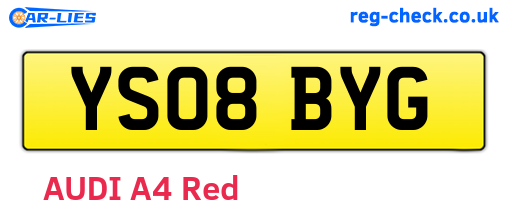 YS08BYG are the vehicle registration plates.