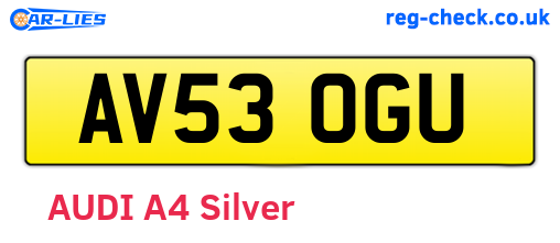 AV53OGU are the vehicle registration plates.