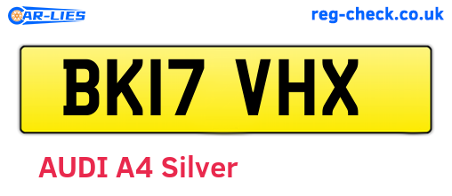BK17VHX are the vehicle registration plates.