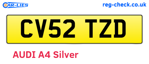 CV52TZD are the vehicle registration plates.