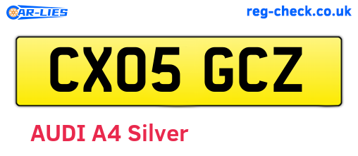 CX05GCZ are the vehicle registration plates.