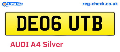 DE06UTB are the vehicle registration plates.