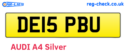 DE15PBU are the vehicle registration plates.