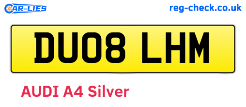 DU08LHM are the vehicle registration plates.