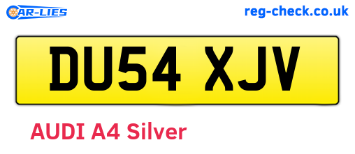 DU54XJV are the vehicle registration plates.