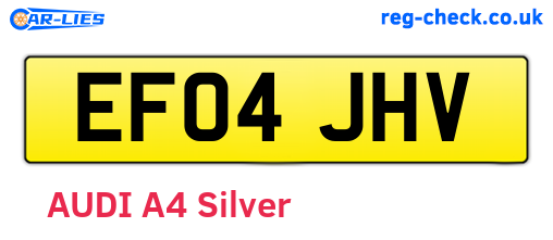EF04JHV are the vehicle registration plates.